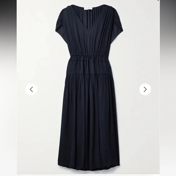 LA LIGNE Natalie Silk-Chiffon Midi Dress - Size Small - Picture 2 of 7